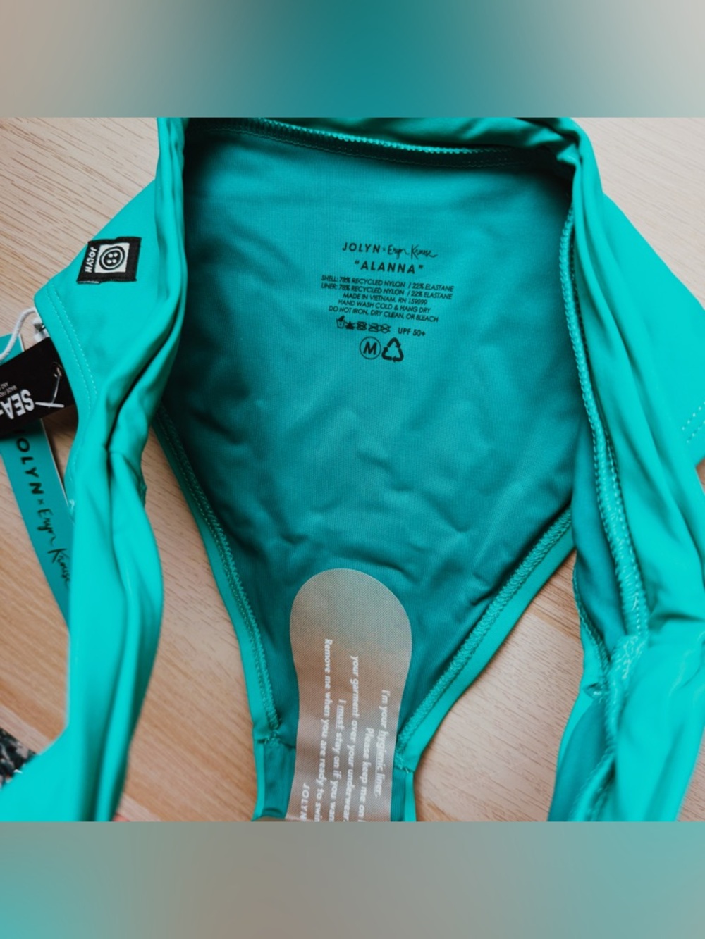 Jolyn | Alanna Bikini Bottom Cheeky Medium Coverage Coast Teal Green Surf New - Picture 12 of 13